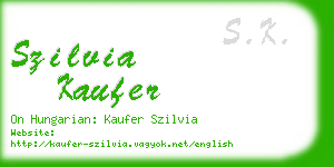 szilvia kaufer business card